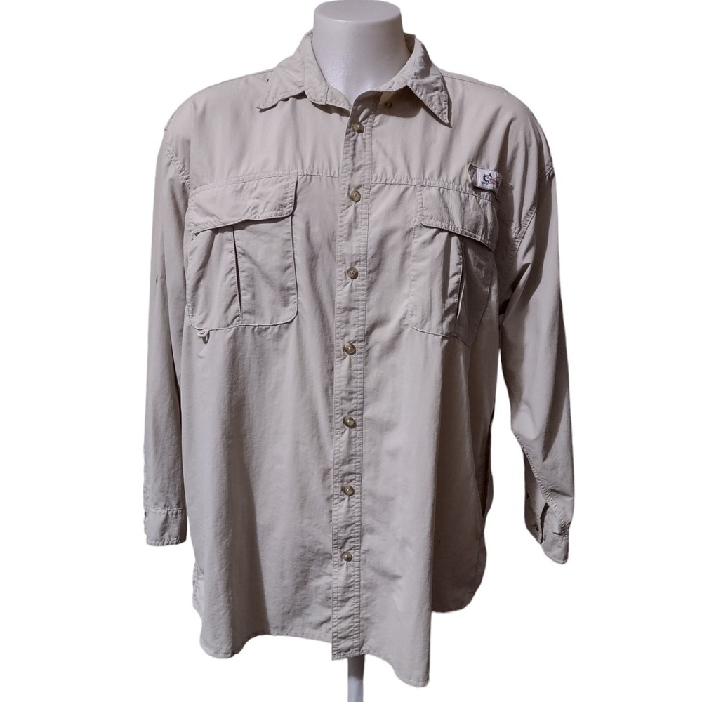 Fishing Shirt Mens 2XL World Wide Sportsman Angler Long Sleeve Pockets Mesh Fish